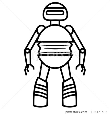 Outline of an isolated robot toy icon Vector 106371496