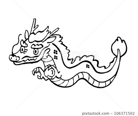 龍年龍圖線描 106371502