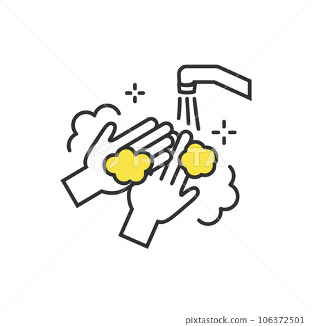 用自來水洗手的圖解 用自來水洗手的圖解 106372501