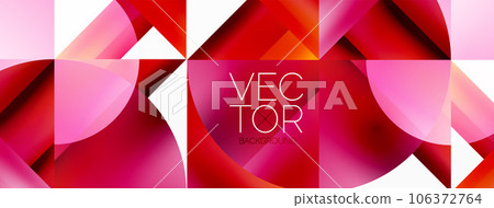 Minimalist marvel - squares and circles unite in harmonious geometry. Muted tones weave serene backdrop where structured tiles form dance of timeless elegance, epitomizing modern simplicity 106372764