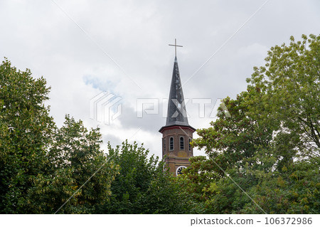 church behinde trees church behinde trees 106372986