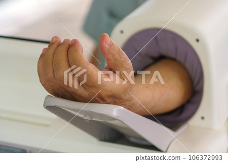 patient checking arterial blood pressure in hospital. Health care Concept 106372993