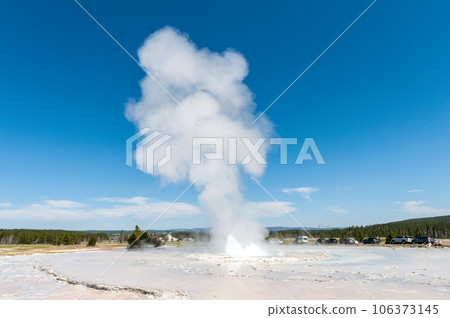 Geyser eruption in Yellowstone 106373145