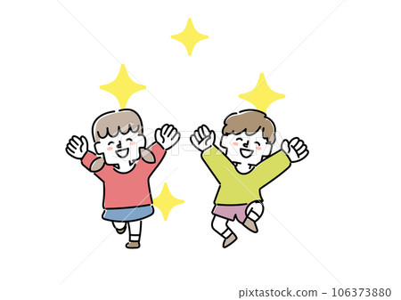 very happy boy and girl very happy boy and girl 106373880