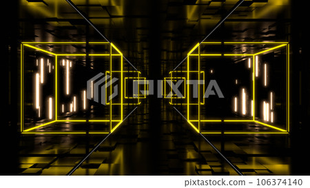 VJ Tunnel Square Neon Luminous Box Cyber Yellow [Alternative Version Available] 106374140