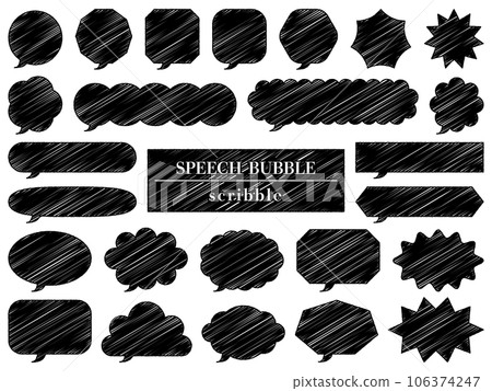 Illustration of a set of 25 doodle speech bubbles Illustration of a set of 25 doodle speech bubbles 106374247
