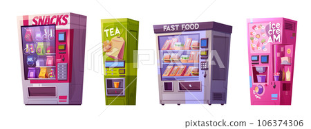 Vending machines with food and drinks 106374306