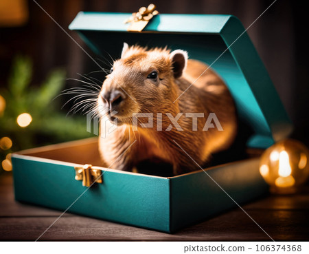 Baby capybara as a gift. 106374368