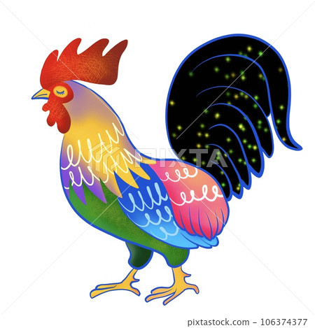 彩色雞設計的插圖 彩色雞設計的插圖 106374377