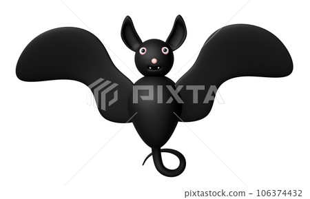 3d halloween holiday party with black bat isolated. 3d render illustration 3d halloween holiday party with black bat isolated. 3d render illustration 106374432