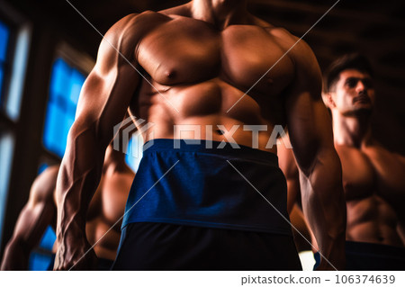 Beautifully toned male six pack 106374639