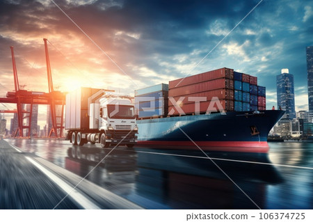 Logistic import export background and transport industry concept. 106374725
