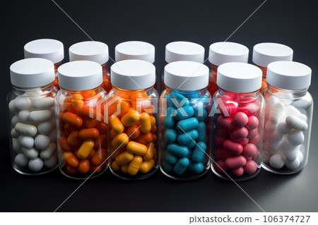 Assorted vitamin pills. 106374727