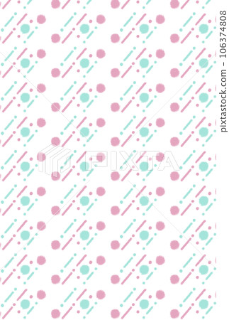 Retro pattern crayon illustration [red/light blue] 106374808