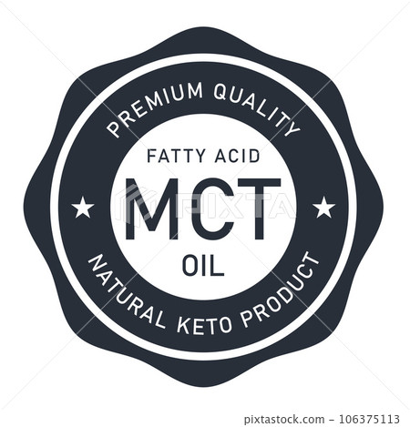 MCT Oil stamp, keto food additive label or seal, triglycerides, vector 106375113