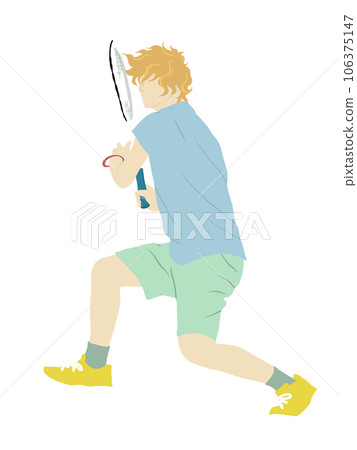 Illustration of a man playing tennis 106375147