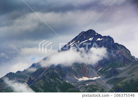 The Caucasus Mountains. Mountain peaks in summer. 106375546