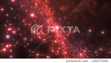 Abstract orange red energy particles and waves magical bright glowing futuristic hi-tech with blur effect and bokeh background 106375985