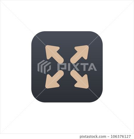Expand 4 way icon. Extension enlarge increase resize extand spread vector icon. Stock vector illustration isolated on white background. Expand 4 way icon. Extension enlarge increase resize extand spread vector icon. Stock vector illustration isolated on white background. 106376127