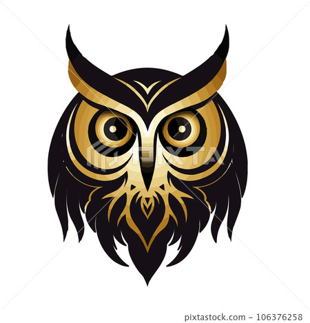 Modern abstract vector illustration of owl with brown undertone. 106376258