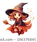 witch with broom  106376845