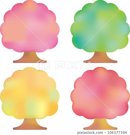 水彩風格的四個季節樹 106377394