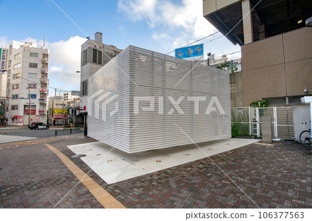 Ebisu Station, Shibuya-ku, Tokyo, Ebisu Station West Exit public toilet at the rotary in front of the station 106377563