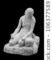 Ancient statue. The Penitent Magdalene sculpture of Antonio Canova. Masterpiece isolated photo with clipping path 106377589