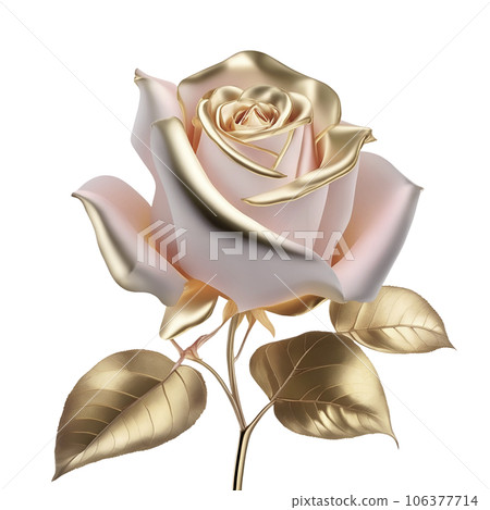Golden rose flower illustration AI image generation 106377714