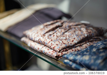 Shelf with women's blouses 106378019