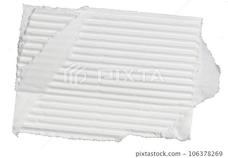 piece of white corrugated paper isolated on white background piece of white corrugated paper isolated on white background 106378269