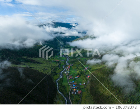 Beautiful sunrise landscape in Sichuan,China 106378378