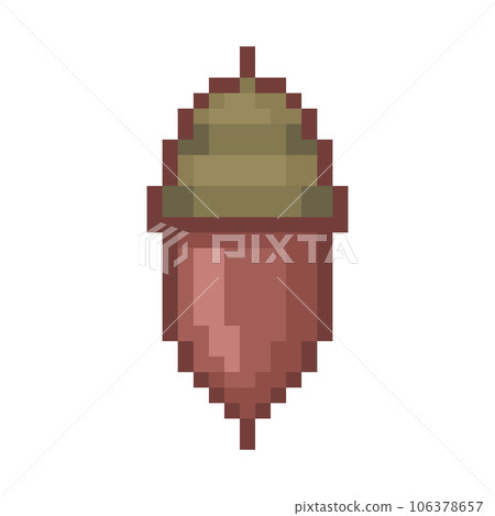 Pixel illustration of acorn Pixel illustration of acorn 106378657