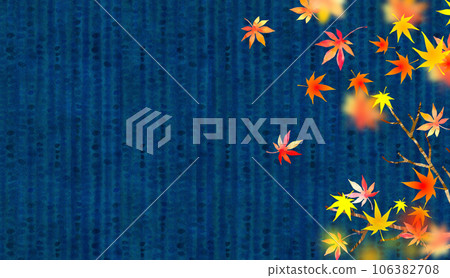 日式秋葉背景材料，靛藍染色風格 106382708
