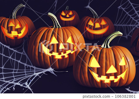 Halloween. 2023. Happy Halloween. Pumpkins in the cemetery. Halloween background. Night clouds and pumpkins. Pumpkins. Full moon, witches cauldron, spider web and flying bat. October. 31. Illustration Halloween. 2023. Happy Halloween. Pumpkins in the cemetery. Halloween background. Night clouds and pumpkins. Pumpkins. Full moon, witches cauldron, spider web and flying bat. October. 31. Illustration 106382801