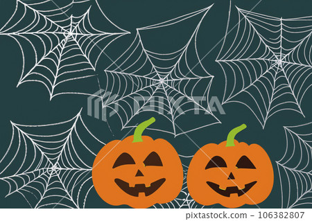 Halloween. 2023. Happy Halloween. Pumpkins in the cemetery. Halloween background. Night clouds and pumpkins. Pumpkins. Full moon, witches cauldron, spider web and flying bat. October. 31. Illustration 106382807