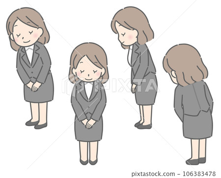 A young woman who bows (suit) 106383478