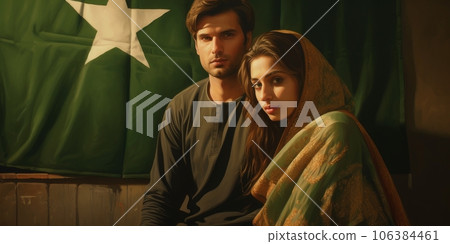 young family for pakistan independence day 106384461