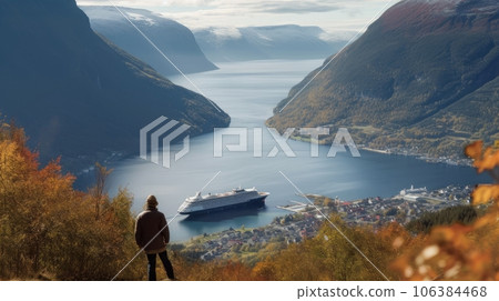 traveler on the fjord liner traveler on the fjord liner 106384468