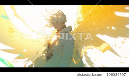 man angel against the wall man angel against the wall 106384507