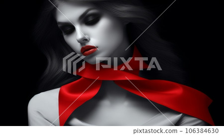 woman in red ribbon 106384630
