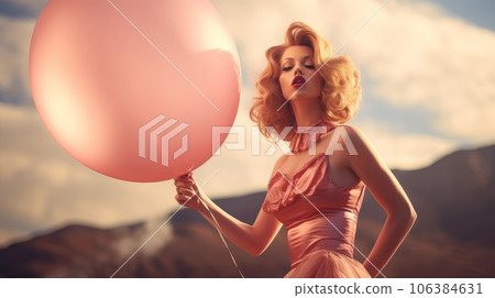 woman in pink dress 106384631