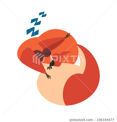 Cute Squirrel with Bushy Tail Sleeping Cuddle Vector Illustration 106384877