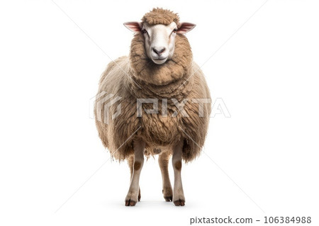 Sheep photo realistic illustration - Generative AI. 106384988