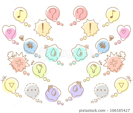 情感言語氣泡彩框手繪風格 情感言語氣泡彩框手繪風格 106385427