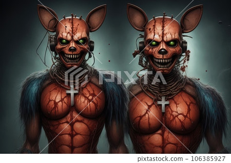 nightmare evil creature illustration scary monster character illustration generative ai 106385927