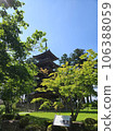 The five-storied pagoda of Myosenji Temple is enveloped in fresh greenery in early summer 106388059