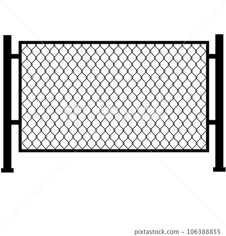 Metal fence icon. Braid wire fence sign. Grid metal chain-link symbol. Wire fence logo. flat style. Metal fence icon. Braid wire fence sign. Grid metal chain-link symbol. Wire fence logo. flat style. 106388855
