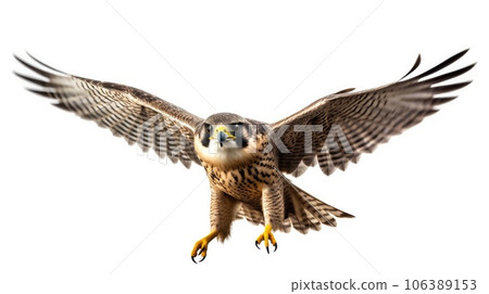 Peregrine falcon bird on white background Peregrine falcon bird on white background 106389153