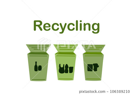 Recycling bins for plastic paper and glass Recycling bins for plastic paper and glass 106389210